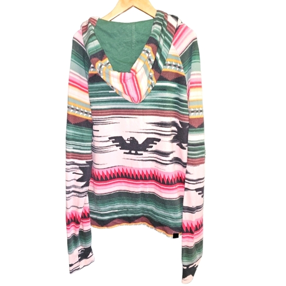 COPY - "Bench" Aztec Printed Western Hoodie Boho Colorful Native Southwestern - Picture 2 of 6